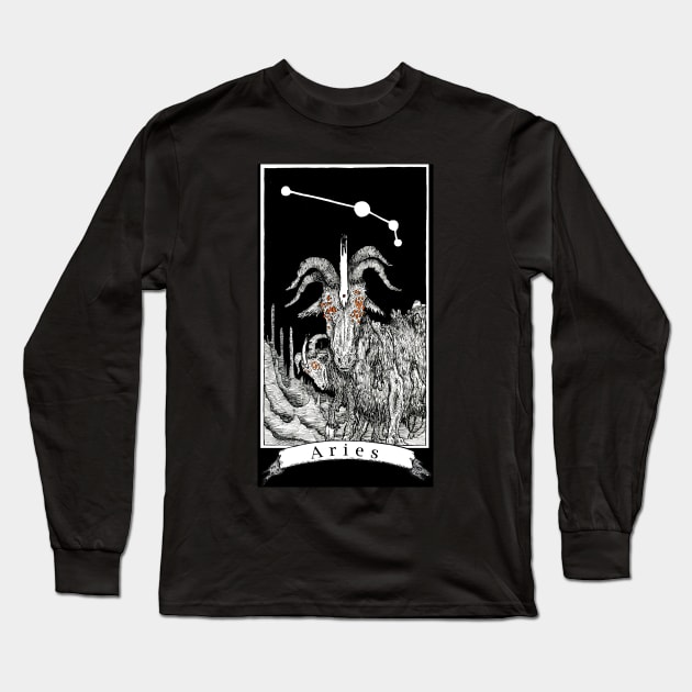 Aries - The Zodiac Retrograde Long Sleeve T-Shirt by WinslowDumaine